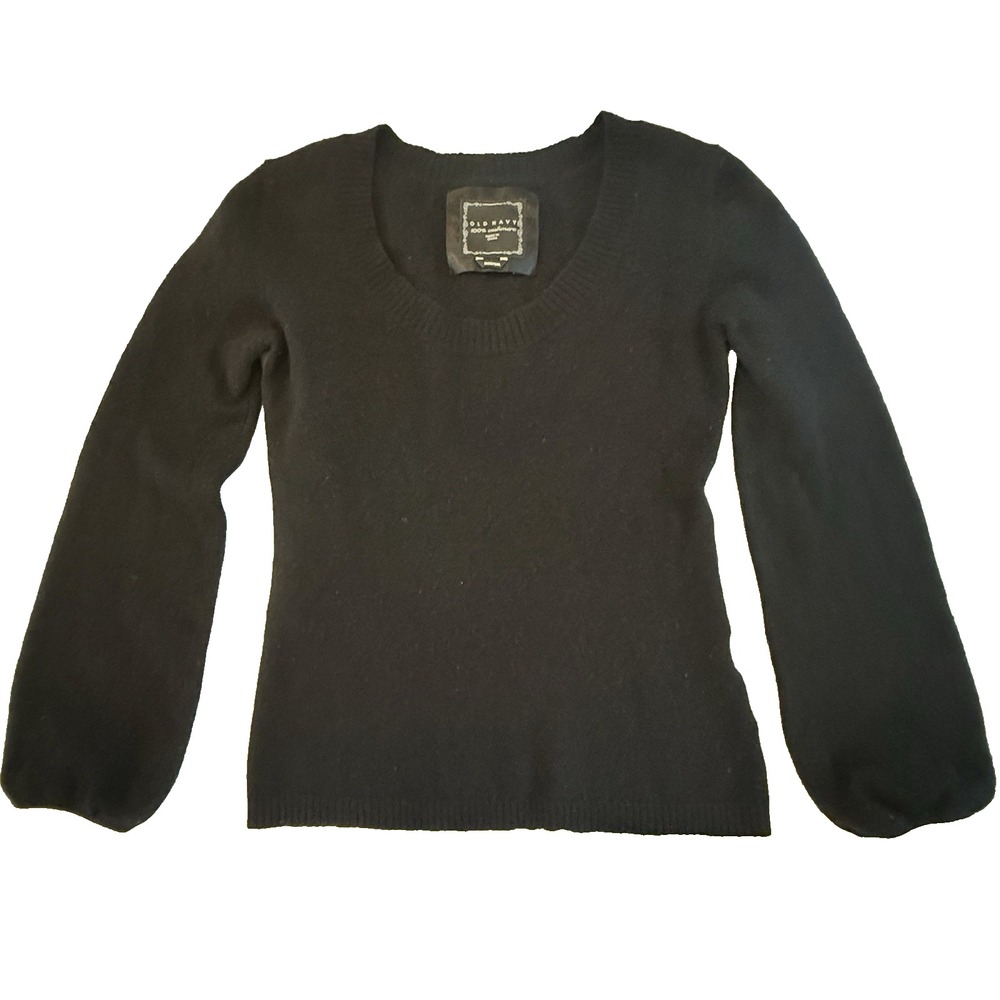 Vintage Y2K Old Navy Cashmere Sweater Womens Size M Bubble Sleeve Old Money Cozy